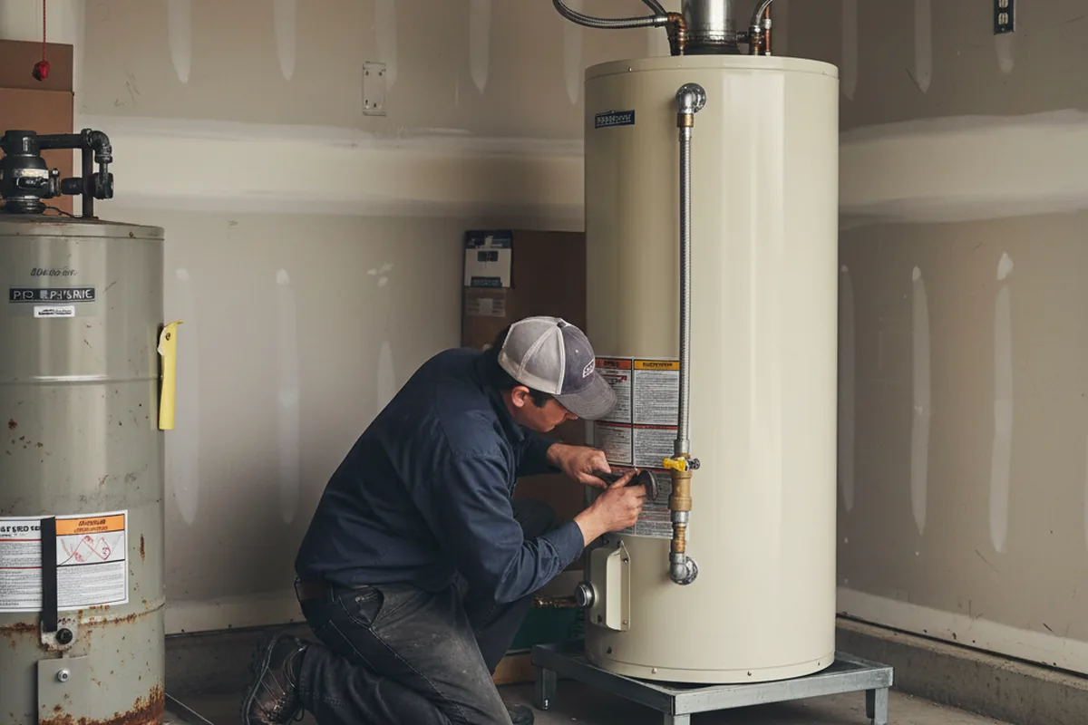 Water heater and shutoff valve replacement in Poland